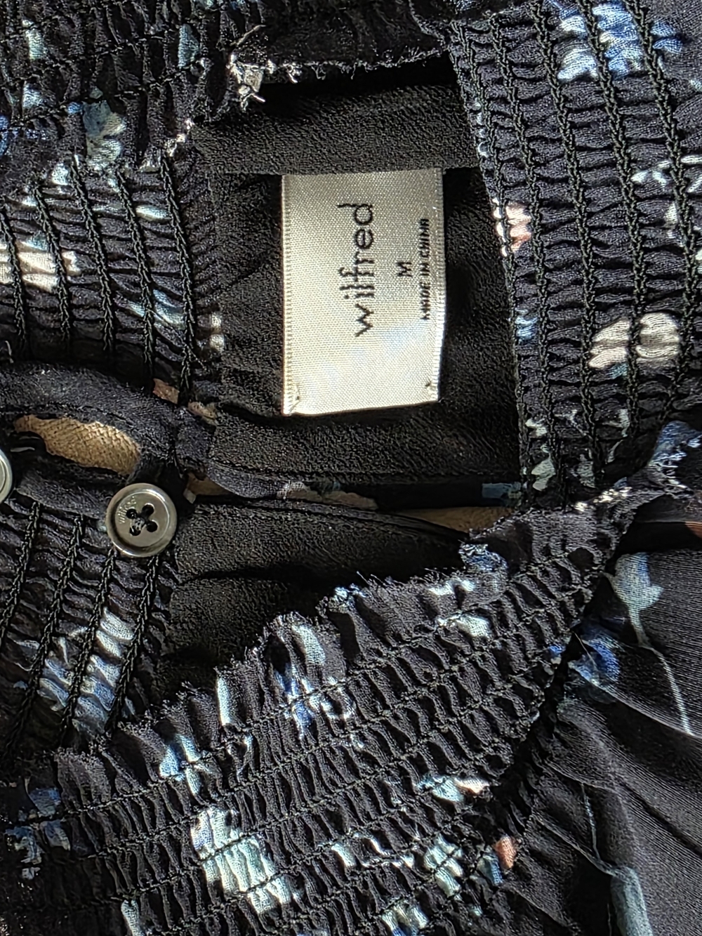 NWOT Aritzia Wilfred Alexis Blouse - Spring Medley Black Size M - Picture 6 of 9